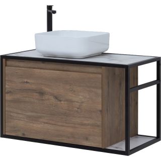 Тумба под раковину Aquanet Nova Lite Loft 261660 L 90 см дуб рустикальный